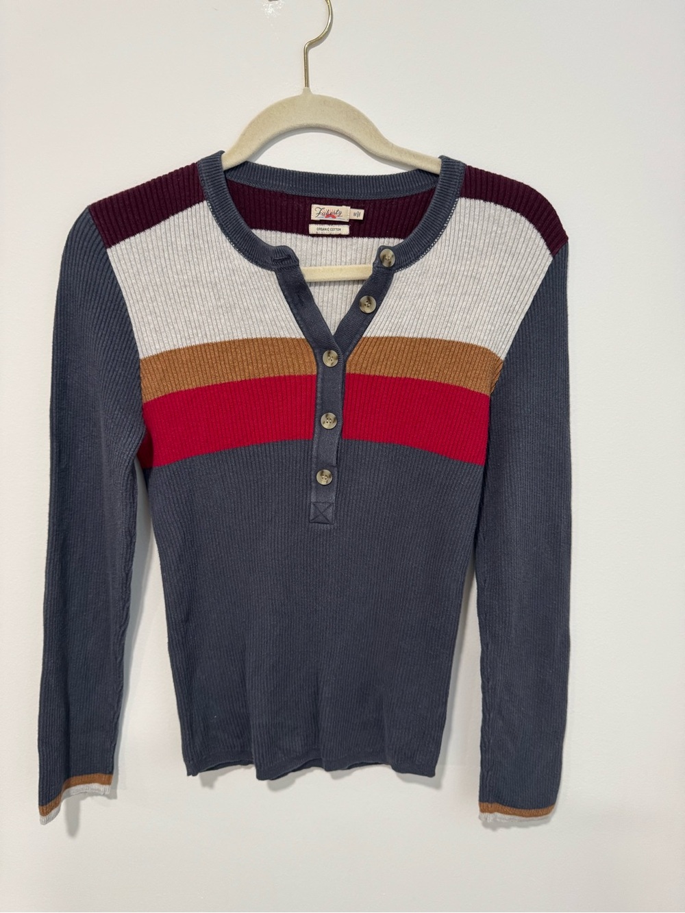 Faharty Mikki Organic Cotton & Cashmere Henley Top - Picture 3 of 6